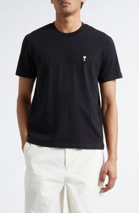 Ami Ami de Coeur Cotton T-Shirt in Noir/Blanc Creme at Nordstrom, Size Small
