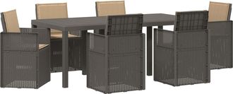 vidaXL Conjunto De Comedor De Jard&iacute;n 7 Uds. Gris Claro Y Taupe Pp Vidaxl