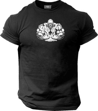 Generic Gorilla Bodybuilding T Shirt Gym Clothing Bodybuilding Training Workout Exercise Fitness Boxing MMA Top (UK, Alpha, XL, Regular, Regular, Black)