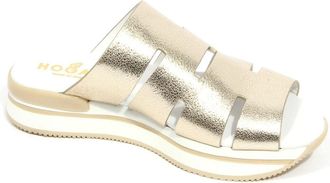 Hogan Metallic Mule Sandaal - Dames - Sandalen - Geel - 36 EU - Leer - Schoenen