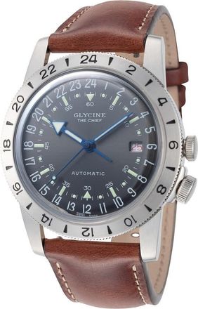 Glycine Airman Vintage The Chief Purist Automatic Charcoal Dial Mens Watch GL0412