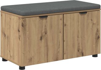 vidaXL Banco Para Zapatos Con Coj&iacute;n Roble Artisan 80 X 38 X 46 Cm Vidaxl