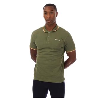 Aquascutum Heren Slim Korte Mouwen Polo Shirt (Groen/Wit)