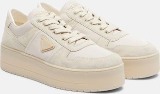 Prada Downtown Bold Re-Nylon and suede sneakers
