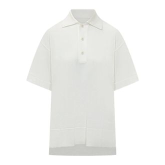 Ami Polo Shirts, female, White, Size: 2XS Button Polo Shirt