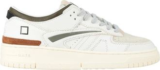 D.A.T.E. Witte leger gekleurde sneakers - Heren - Sneakers - Wit - 42 EU - Schoenen