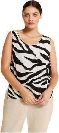 Marina Rinaldi Overhemd Enveloppe Stijl - Dames - Tops zonder mouwen - Zwart - L - Tops