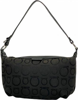 Ferragamo Black Canvas Pouch (Pre-Owned)