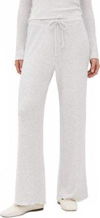 perfectwhitetee Maddie Brushed Waffle Drawstring Pants In Ash