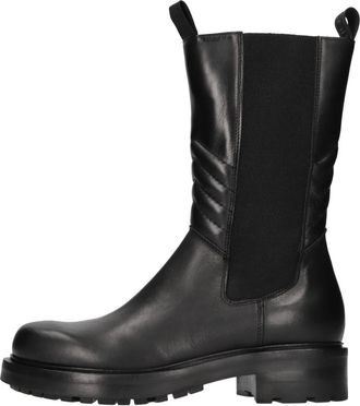 Elena Iachi Beatles Enkellaarsjes - Dames - Chelseaboots - Zwart - 40 EU - Leer - Schoenen