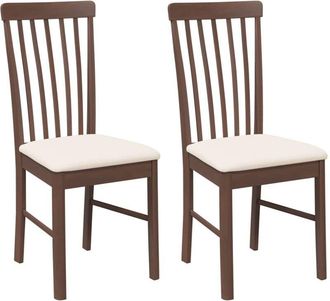 vidaXL Vidaxl - Sillas de comedor con cojines 2 uds madera maciza marrón caucho