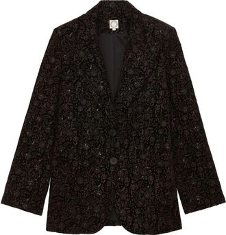 Ines De La Fressange Thad&eacute;e Jas - Dames - Blazers - Zwart - M - Leer - Jassen