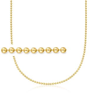 Ross-Simons Italian 2.5mm 18kt Gold Over Sterling Bead-Chain Necklace