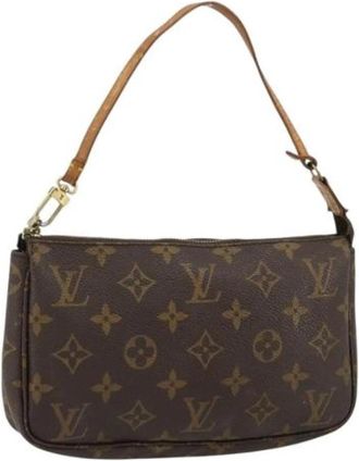 Louis Vuitton Pre-owned Pochette Accessoires - Dames - Vintage Handtas - Bruin - ONE Size - Leer - Vintage