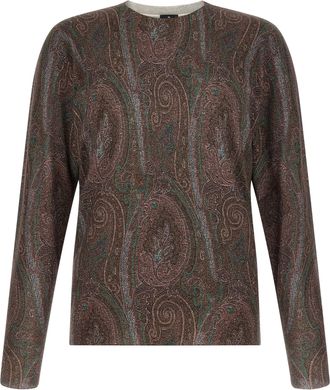 Etro Bordeaux Silk Mens Cardigan