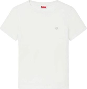 Kenzo Boke Flower Embroidered T-shirt - Dames - T-shirts - Wit - S - Katoen - Tops