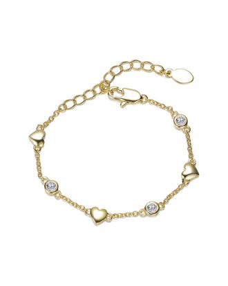 Rachel Glauber 14K Plated Cz Charm Bracelet