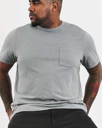 Jacamo Slub Garment Dyed Pocket T-Shirt