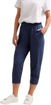 M&Co Womens Blue Elasticated Waist Cropped Hareem Trousers - Womens