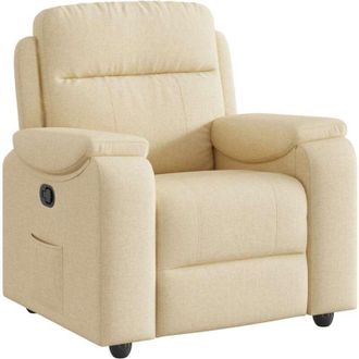 vidaXL Sill&oacute;n Reclinable De Tela Crema Vidaxl