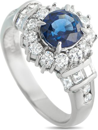 Luxury Bazaar Platinum 1.64ct Diamond and Sapphire Ring 5437