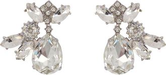 Self Portrait Womens Multi Crystal Cluster Earrings Self Portrait Pearls Silver Jewelry-Watches