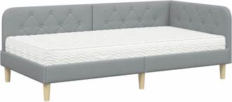 vidaXL Estructura De Cama En Esquina Gris Claro 90 X 200 Cm Tela Vidaxl