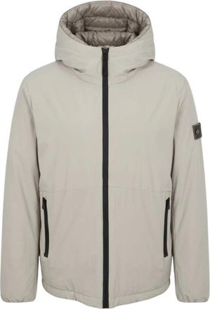 Baldinini Trend Gewatteerde Jas - Heren - Jassen - Beige - Maat: 2XL Zijde