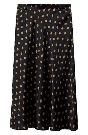 Mango Polka Dot Midi Skirt in Black at Nordstrom Rack, Size Medium