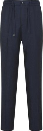 Etro Wollen en linnen broek - Heren - Chinos - Blauw - M - Wol - Broeken