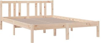vidaXL Bed Frame without Mattress Solid Wood 135x190 cm Double Double Vidaxl