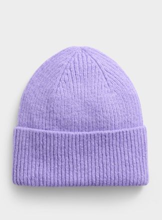 Simons Womens Classic ribbed Tuque HatExclusive collection from Italy