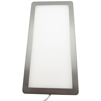 Loops 5x BRUSHED NICKEL Ultra-Slim Rectangle Under Cabinet Kitchen Light & Driver Kit - Warm White Diffused LED in Metallics
