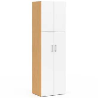 IDMarket Juliana Armadio A 2 Ante Bianco E Legno 50 Cm Armadio Con Ripiano