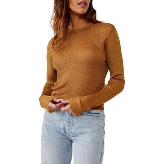 Free People Crewneck Sweater in Tiger Eye at Nordstrom Rack, Size Large