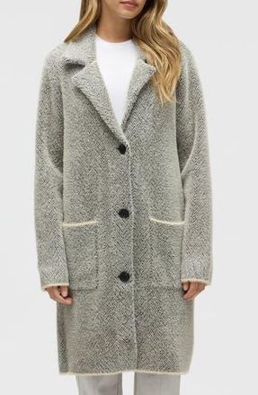 NVLT Chevron Print Eyelash Coat in Herringbone at Nordstrom Rack, Size Medium