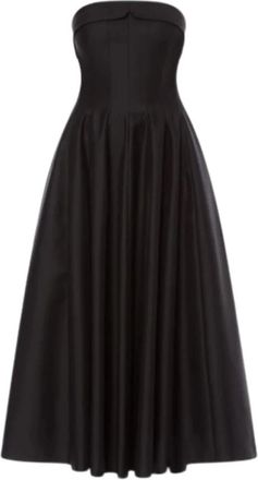 Alberta Ferretti Bustier Midi-jurk van Wol en Zijde - Dames - Casual kleedjes - Zwart - M - Wol - Kleedjes