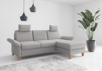 HOME AFFAIRE Ecksofa »Rochelle, L-Form« wahlweise mit Armteilverstellung, Bettfunktion und Bettkasten