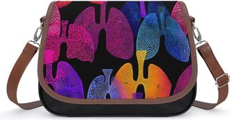 Generic Colorful Lungs Womens Crossbody Bag Fashion Shoulder Handbags Message Tote Bag with Adjustable Strap