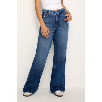 Good American Womens Good Skate Wide Leg Jeans | Indigo, 3 Size 24 Plus | Good American by KhloÈ Kardashian