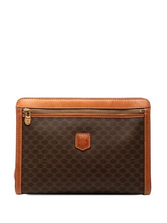 Celine 1992 Macadam Coated Canvas clutch - Bruin