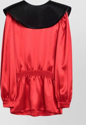 Valentino silk blouse with pleated collar and elastic waistband