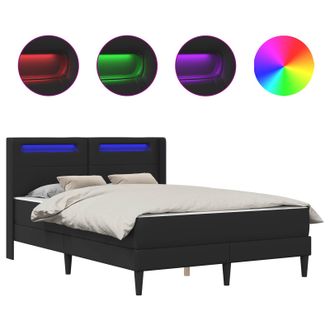 vidaXL Estructura De Cama Con Colch&oacute;n Negro 140 X 190 Cm Vidaxl