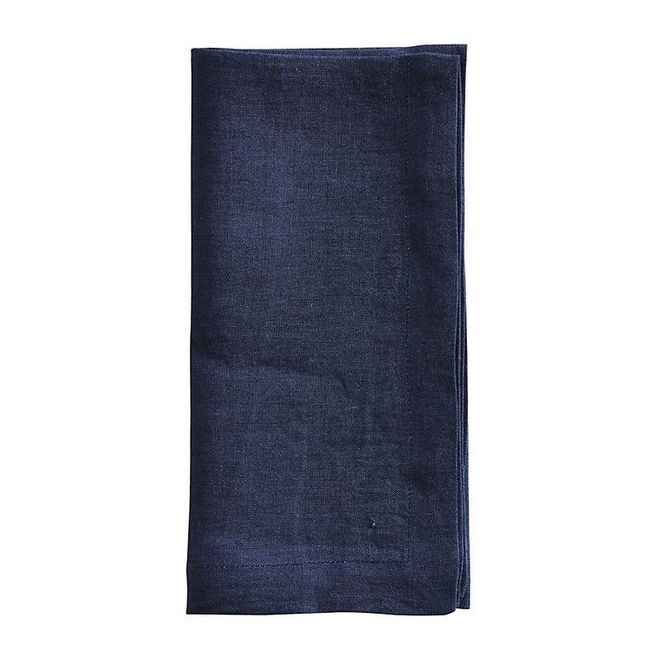 Set of 4 Marseille Linen Napkins - Navy - Ballard Designs