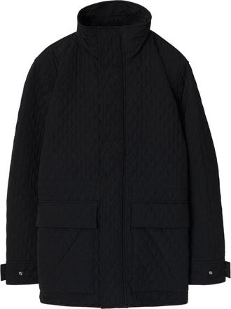 Burberry check-hood quilted jacket - women - Nylon - S - Black