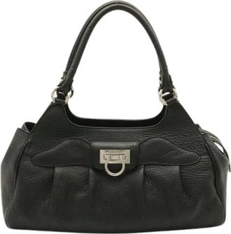Ferragamo Pre-owned Leren 2way Handtas - Dames - Vintage Handtas - Zwart - ONE Size - Leer - Vintage