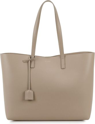 Saint Laurent East West Almond Grained Leather Tote, Tote Bag, Beige - One Size