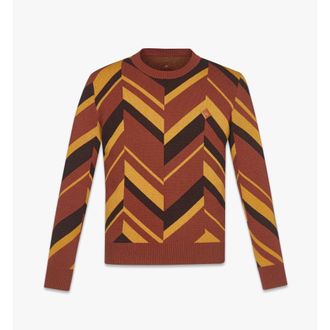 MCM Mega Herringbone Sweater in Wool-Cashmere Jacquard