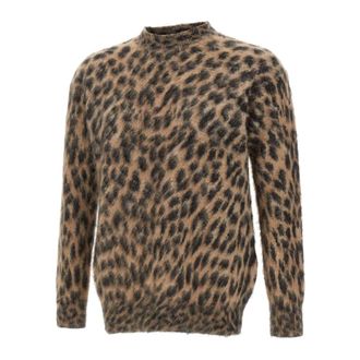 Laneus Crew-neck Leopard Wool Jumper