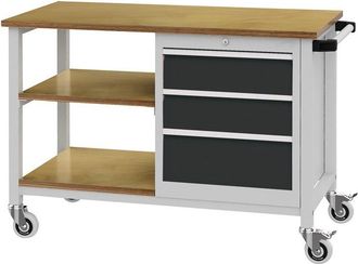 OEM Banco De Trabajo A1200xf540xh880mm Haya Multiplex Gris Claro / Gris 3 Cajones. 2x150.1x200mm